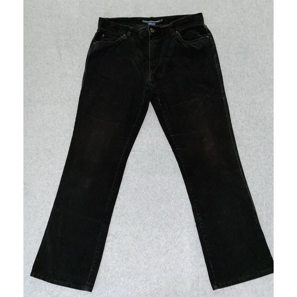 Denim - Ralph Lauren Sport Women's 8 Black Corduroy Jeans RL Stud Patch Y2K Straight Leg